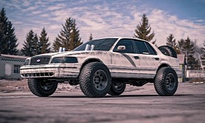 Lifted Ford Crown Vic Looks Ready for Anything in Patriotic Solid Axle Rendering