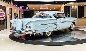 Light Blue 1958 Chevrolet Impala Is Pure Eye Candy, Packs Tri-Power Muscle