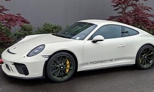 Light Ivory Porsche 911 GT3 Touring Shows Sublime Spec, Has Green Wheels