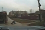 Light Truck Does Not Yield in Russia - Ends Up Toppling Over