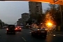 Lighting Pole Attacks Cars in Russia