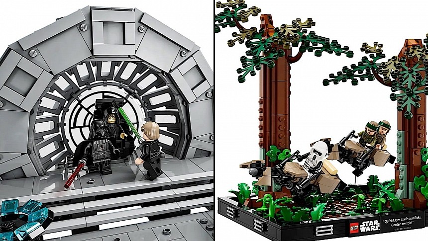 LEGO Star Wars Emperor's Throne Room and Endor speeder chase
