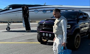 Lil Baby Mixes Plum Crazy Ram TRX on Golden Forgiatos With Private Jet Rides