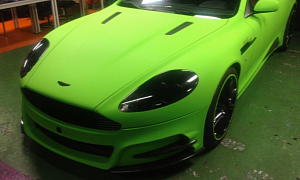 Lime Geen Wrap on Aston Martin DBS