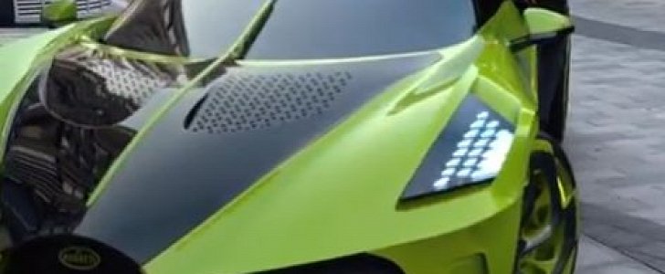 Lime Green Bugatti La Voiture Noire (render)
