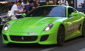 Lime Green Ferrari 599 GTO Gets Crazy in Paris