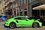 Lizard Green 2019 Porsche 911 GT3 RS Stops Traffic in Prague