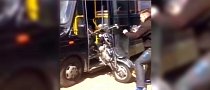 Loading a Motorbike on a Bus This Way Is Painfully Stupid