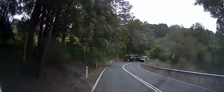 Log truck accident in Australia