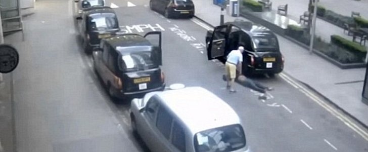 Police are looking for black cab driver who abandoned unconscious passenger in the street