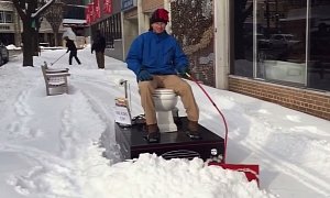 Loo-Cy Is a Motorized Toilet Snow Plow