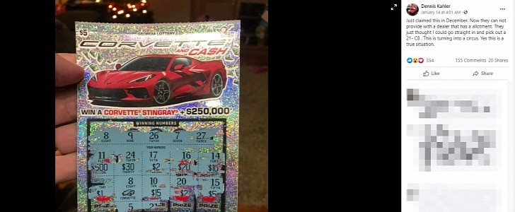 Georgia man won a 2021 C8 Corvette on a scratch-off ticket, is closer to getting it after his story went viral