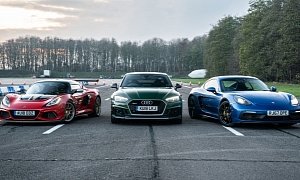 Lotus Exige Cup 430 Wins Drag Race Against RS5 and Cayman GTS, Costs a Lot