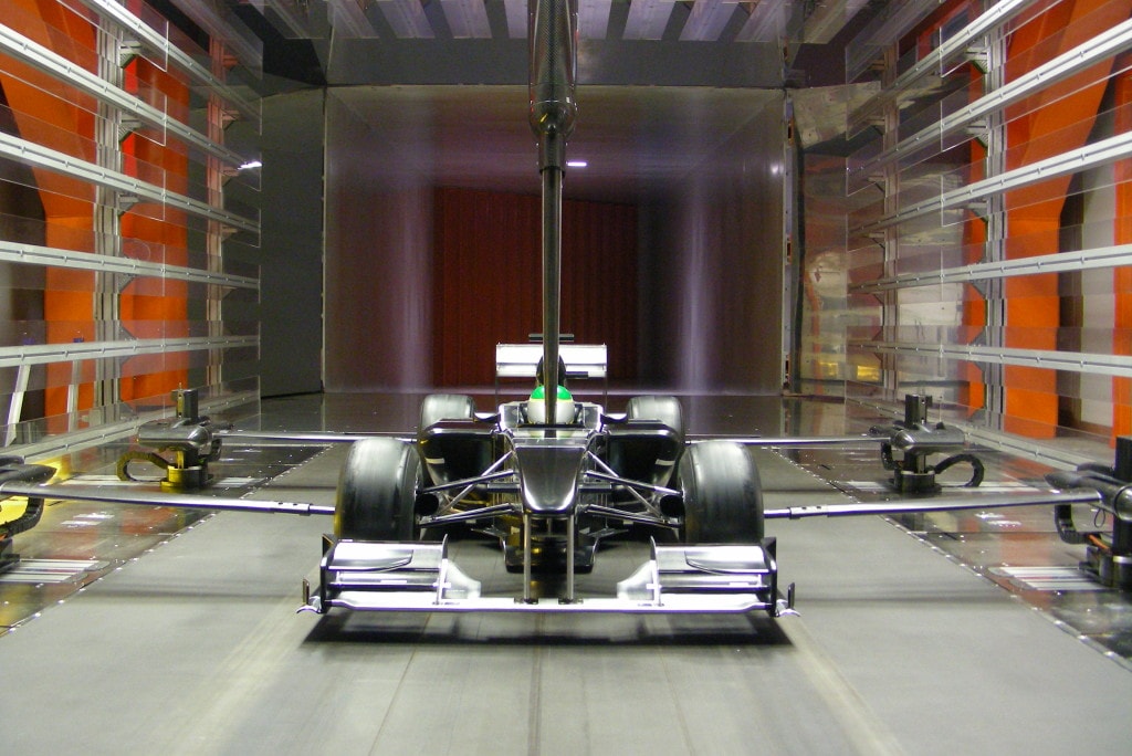 Lotus F1 car in the wind tunnel
