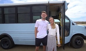 Lovely Couple Transformed a School Bus Into Their Mobile Tiny Home on a Budget