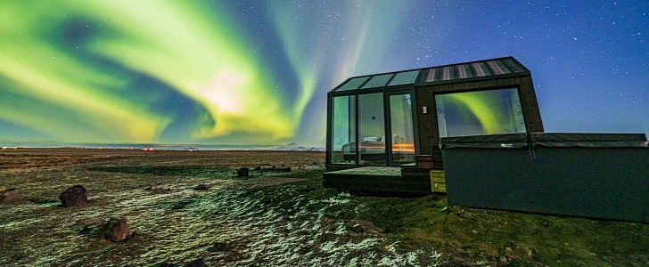 The Cottages are two tiny homes built with glass and sustainable wood, in Iceland