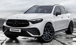 Low 2023 Mercedes-Benz GLC Plays the CGI Aftermarket Wheel Game Like a Charm