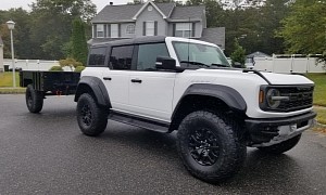 Low Mileage 2022 Ford Bronco Raptor Up for Grabs, Military-Spec Aluminum Trailer Included