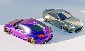 Lowered BRZ and GR86 With Custom CGI Widebody Kits Pose as Polished Siblings