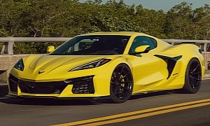 Lowered C8 Chevy Corvette Z06 Dresses Fancy in Yellow With Forged, Black Shoes