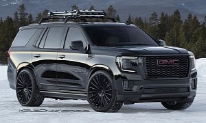 Lowered GMC Yukon “Shadow Line” Knows the North Remembers in Winter CGI