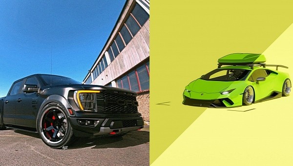 Ford F-150 Raptor and Lambo Huracan renderings
