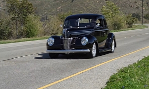 LS-Swapped Supercharged 1940 Ford DeLuxe Looks Serious but Loves to Wheelspin