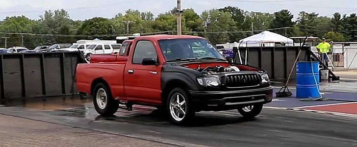 LS-swapped Toyota Tacoma dragster