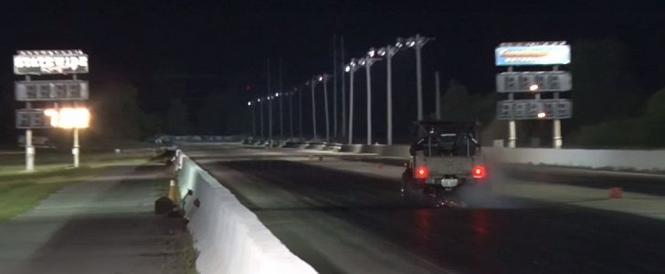 LSX Jeep Willys Blows Its Third V8 while Drag Racing