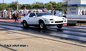 LSX-Swapped 1986 Chevrolet Camaro Nails 8s, Remains a Trip-Ready White Rocket