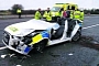 Lucky Police Officers Survive Violent Audi A4 - Audi A3 Crash