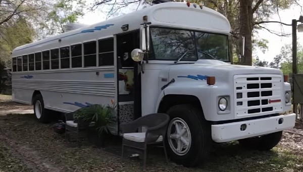 Vintage School Bus Transformed Into a Functional RV