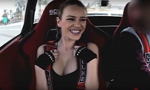 Luda the Brunette Has Scary Joyride in 700 HP Evo and Fiat