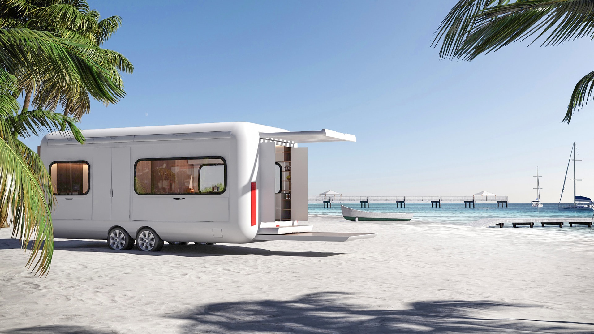 Lusail Caravan Is a Luxurious Trailer That Allows Beachgoers To Experience  La Dolce Vita - autoevolution