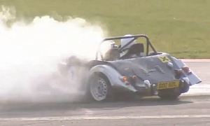 Luther Blissett Crashes Morgan Roadster at Silverstone Classic
