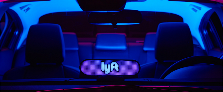 A car that is used by a Lyft driver