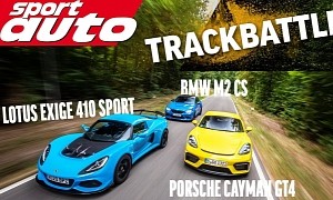 M2 CS and Exige 410 Sport Try Without Hope to Overcome Cayman GT4 on the Track
