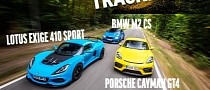 M2 CS and Exige 410 Sport Try Without Hope to Overcome Cayman GT4 on the Track