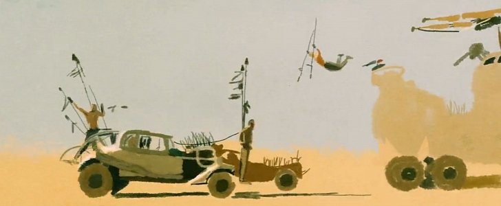 Mad Max: Fury Road Car Chase Scene Gets Watercolor Effect in this Tribute 