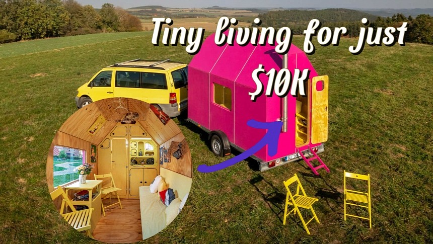 The Magenta tiny house is a DIY build with a very compact footprint and tiny budget