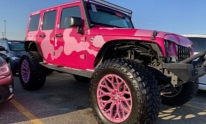 Make Up Your Mind, Bro, Do You Want Your Pink-Camo'd Jeep Wrangler to Be Seen or Not?