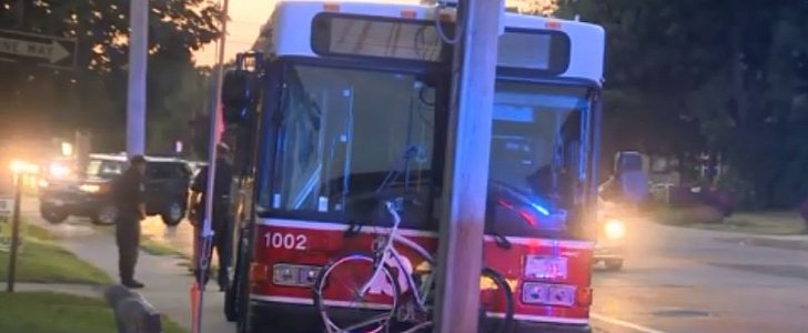 Bus crashes into car, utility pole after man punches driver for not stopping to get off