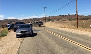 Man Mistakes a Public Road for His Driveway, Harasses Photographers with His SUV