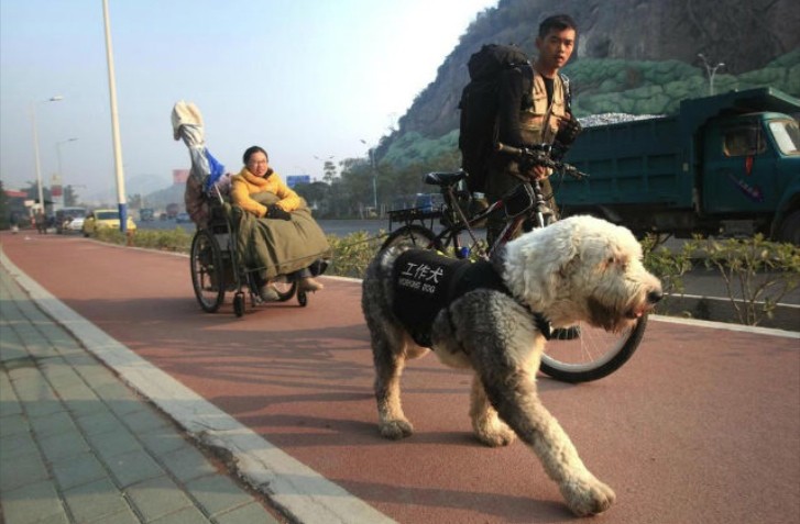 Man Pulls Wheelchair-Bound Girlfriend on Her Dream Trip Around China