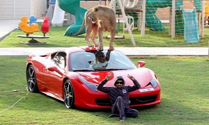 Man Puts Lion on Ferrari 458. Can You Guess Where?