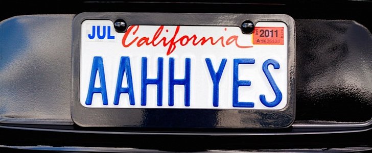California vanity license plate