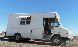 Man Transforms Plain-Looking Step Van Into Lovely Stealth Tiny Home