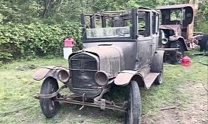 Man Tries To Fire Up 1924 Ford Model T Sitting Parked for 74 Years, It Catches Fire