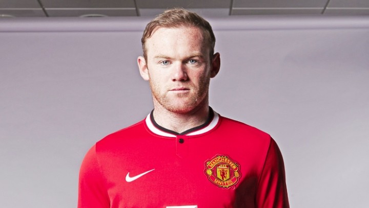 Wayne Rooney wearing the new shirt