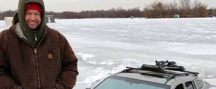 Minnesota man drives his Jeep through a frozen lake, admits it was "probably a bad idea"